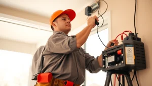 Professional electrician providing urgent service under the label Elektriker Notdienst.