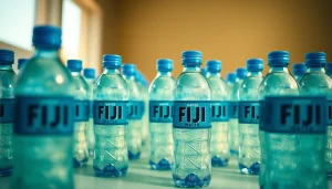 Inspect the affected Fiji water bottles from the FDA recalls Fiji water alert, revealing visible indicators of contamination.