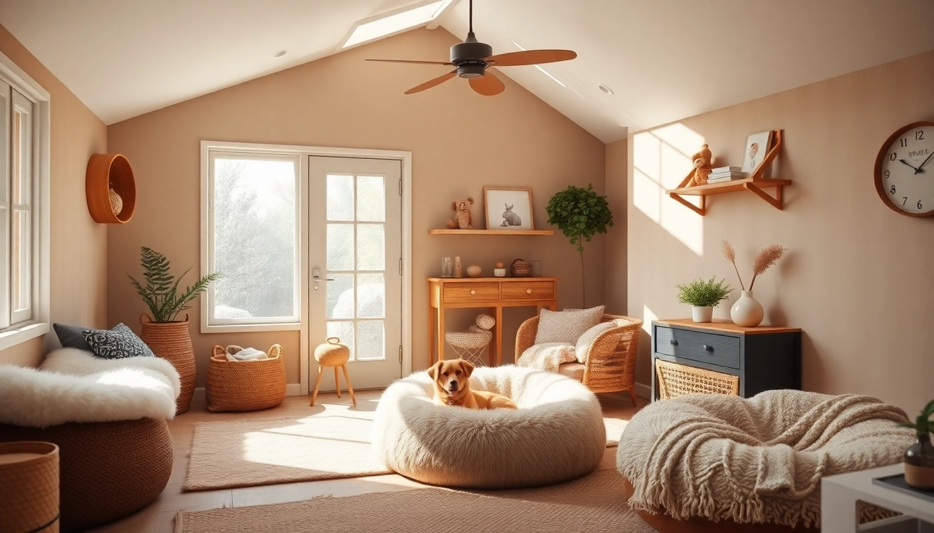 Visit Here to see a cozy pet house styled for comfort and modern aesthetics.