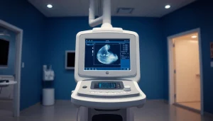 Explore the advanced features of a GE LOGIQ E9 ultrasound for sale in a modern medical setting.