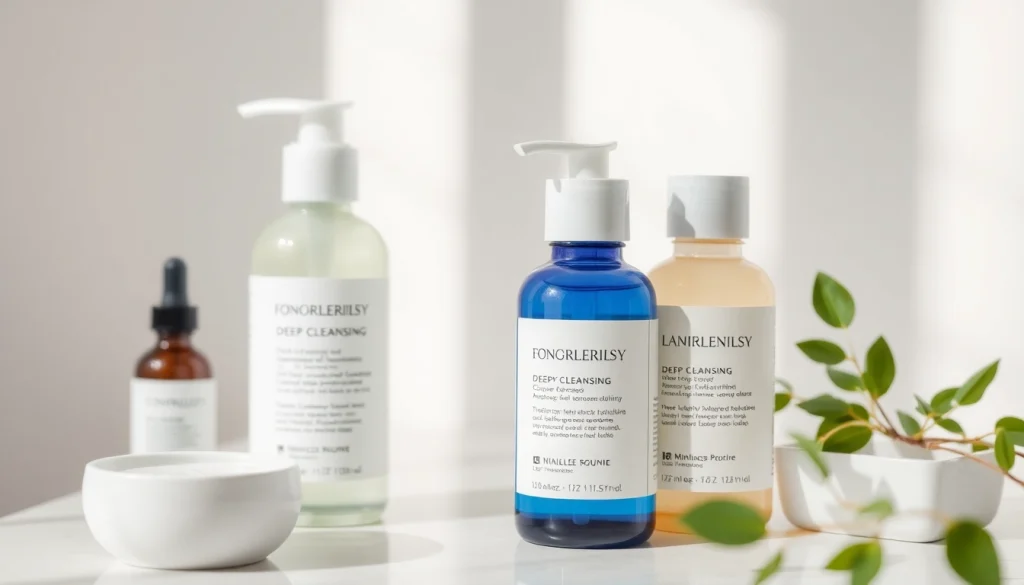 Revitalize your skin with deep cleansing products in a calming skincare routine.