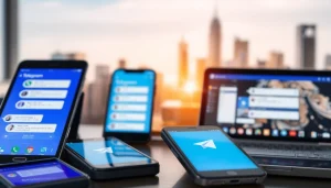 Explore the Telegram app interface showcasing features on devices at 纸飞机官网 for seamless messaging.