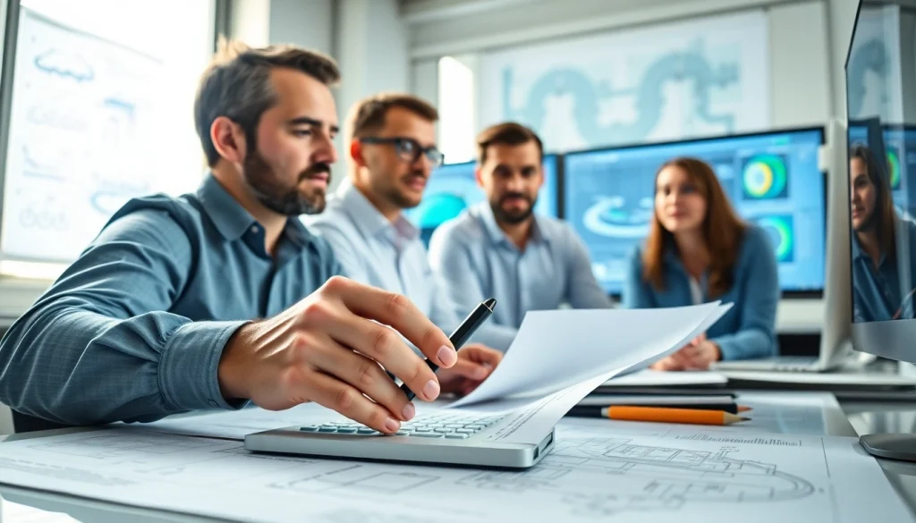 Analyze pipe stress solutions with a dedicated team in this engineering office environment.