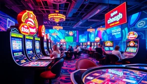 Engaged players enjoying a variety of games in vibrant internet casinos