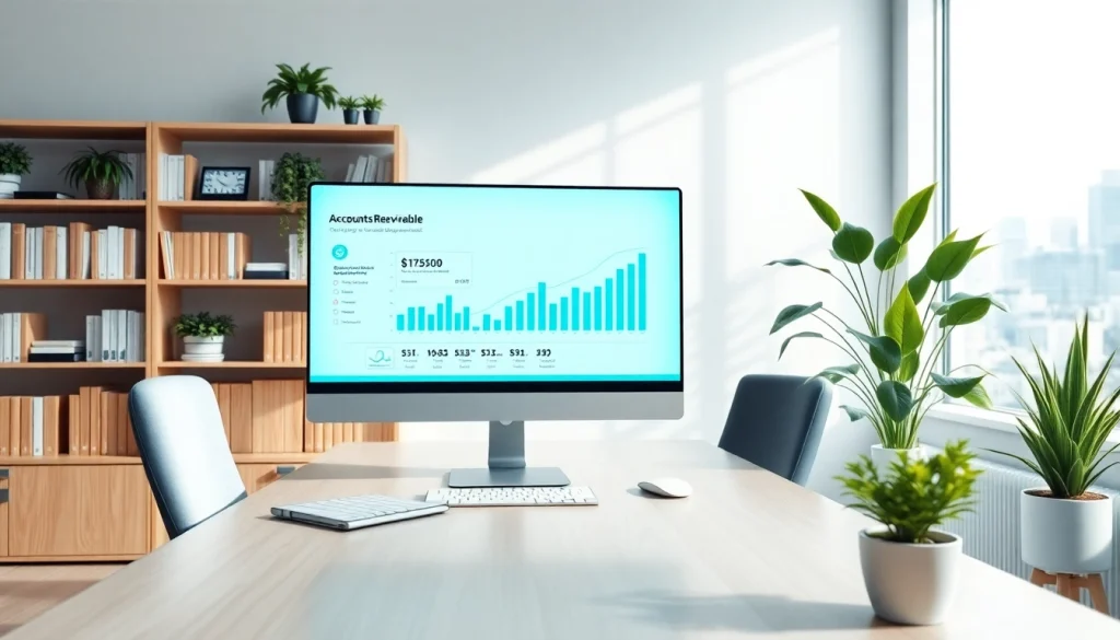 Enhance Axolt accounts receivable management efficiency with a professional office image showcasing financial software.