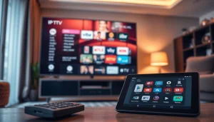 User exploring multiple iptv services on a modern entertainment system.