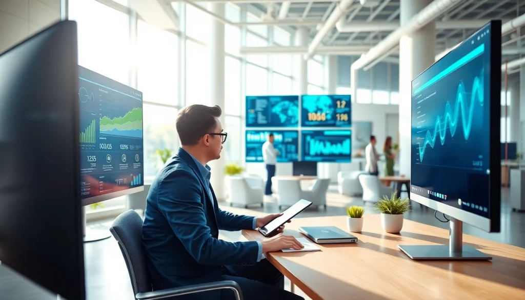 Implement an effective ai strategy with a focused digital strategist in a modern office setting.