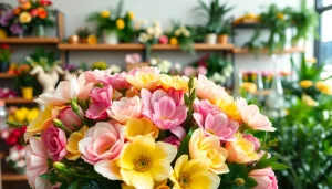 Stunning floral arrangement by Irvine florist showcasing bright, colorful flowers.