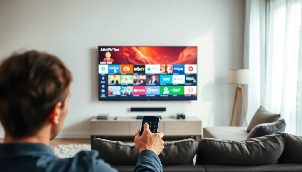 Engage in a 24h iptv test with a user-friendly setup showcasing interactive IPTV content.