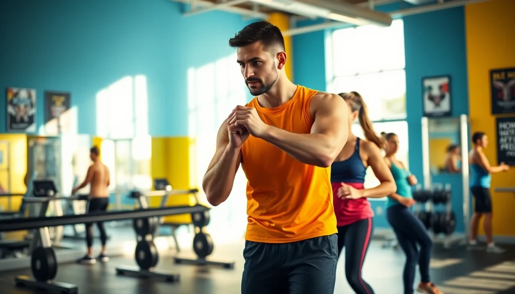 Engaged client receiving a gym training consultation to improve fitness techniques.