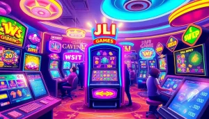 Engaging scene of players enjoying JILI Games in a colorful online casino environment