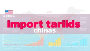 Visual representation of import tariffs china with trade routes and tariff rates highlights.
