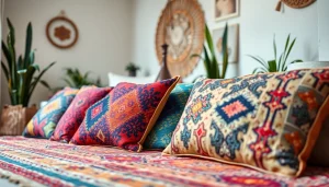 Shop vibrant cactus silk pillows at https://labboho.com/collections/cactus-silk-pillows with intricate patterns for home decor.