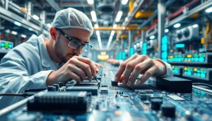 Investigating microchips on a high-tech assembly line with engineered precision and clarity.