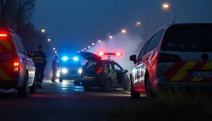 Düzce haber son dakika: Emergency responders at an accident scene in Düzce assisting victims.