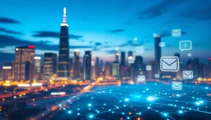 Explore SMSVPA's innovative virtual SMS service platform with a striking digital landscape.