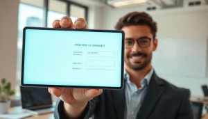 Showcasing digital proof of ownership in a professional setting with detailed ownership information.