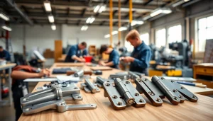 Cabinet Hinge Manufacturers creating high-quality hinges in a professional workshop setting.