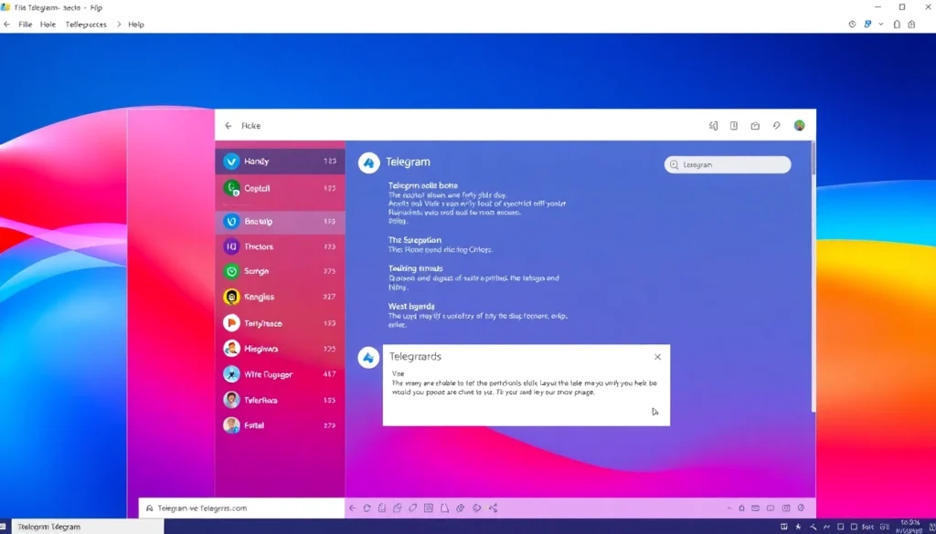 Experience Telegram電腦版's user-friendly interface with vibrant colors and seamless messaging features.