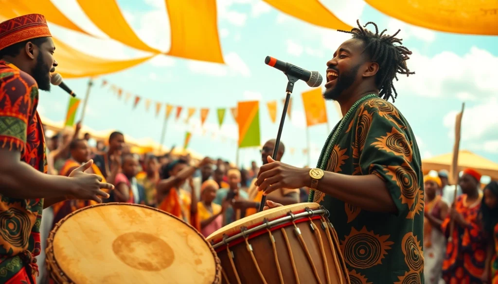Experience a Premium African music experience with live musicians performing energetically.