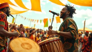 Experience a Premium African music experience with live musicians performing energetically.