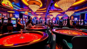 Experience the excitement at TPower casino with vibrant gaming tables and lively players.