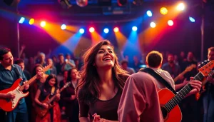 Engage with music promotion services at an energetic live concert featuring diverse artists.