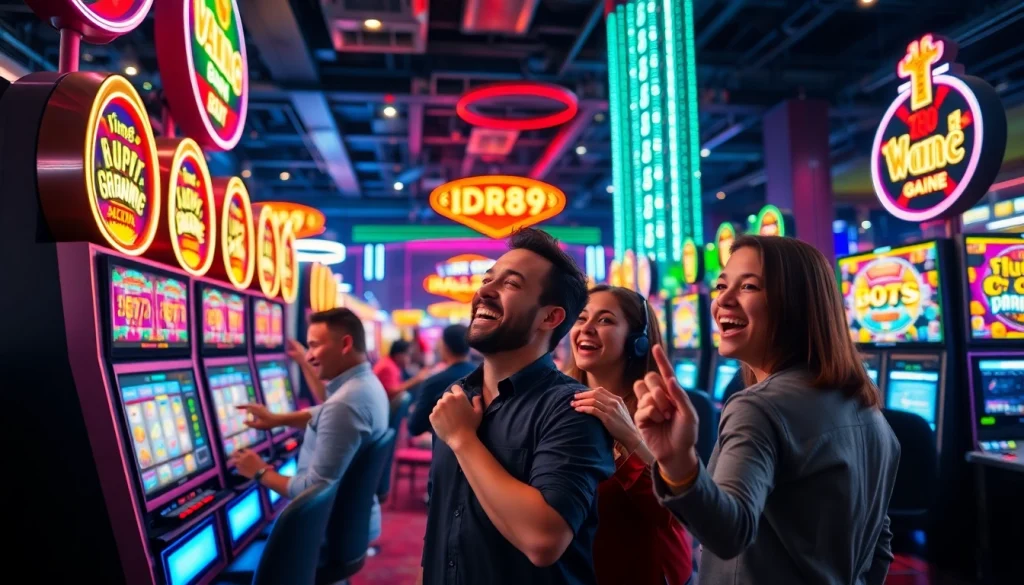 Mendapatkan kemenangan di IDR89 dengan mesin slot yang penuh warna dan suasana kasino yang energik.