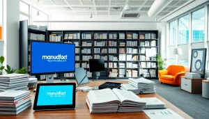 Access user manuals at https://manualsfact.com/ in a vibrant digital library setting.