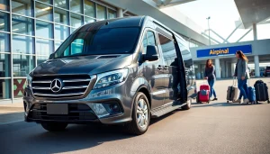 York airport transfers service featuring a sleek van providing reliable airport transport.