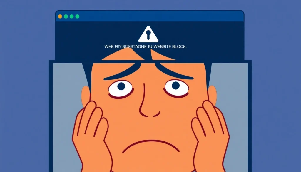 Frustrated user facing website block notification while trying to access Inatogel.