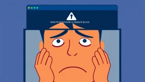Frustrated user facing website block notification while trying to access Inatogel.