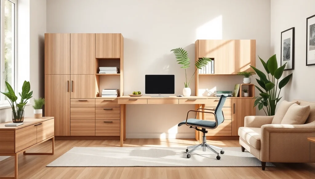 Schreibtisch Schrank bietet eine stilvolle Lösung für Homeoffice und Möbelorganisation.