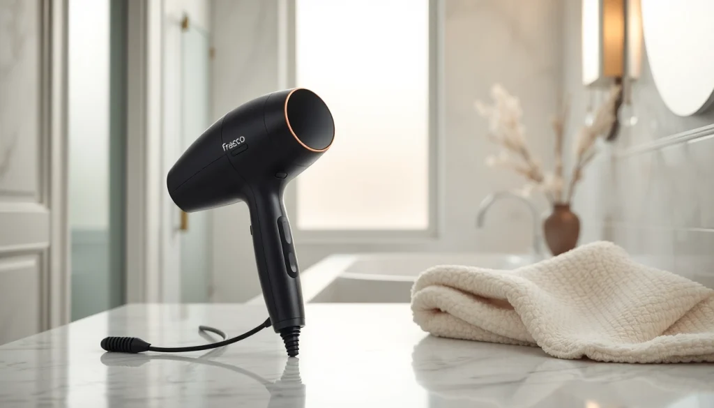 Fracsco AirBend™ S1 Pro Hair Styler & Dryer showcasing its elegant design and luxury appeal.