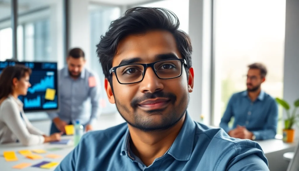 Aravind Srinivas leading a brainstorming session in a collaborative workspace.