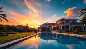 Showcase luxurious international property for sale with a stunning villa and landscaped gardens.