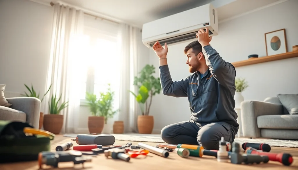 Expert technician performing AC repair in Mesa, AZ, ensuring efficient cooling service.