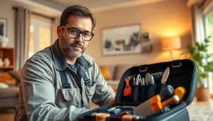 Pest control services performed by a professional technician in a residential setting.