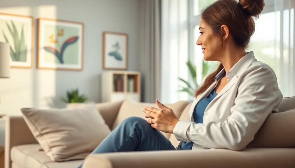Engaging session on depression treatment dubai between therapist and client in a calming environment.