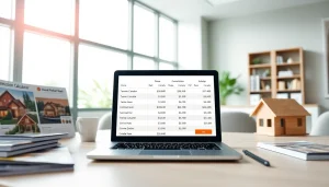 Calculate your costs with the Real Estate Commission Calculator BC tool in a professional office.