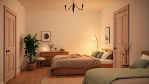 Woningontruiming in actie: professional verplaatst met zorg meubels voor een schone ruimte.