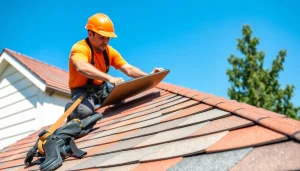 Installing quality roofing Vancouver Wa for a residential home with a professional contractor.