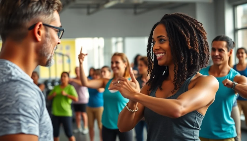 Activity at a las vegas weight loss center with participants and a trainer motivating healthy living.